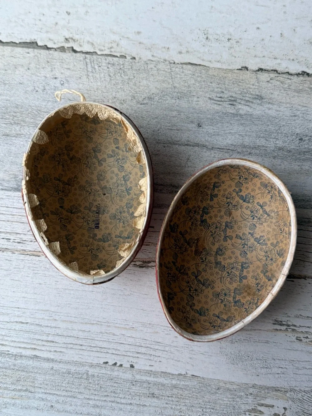 Antique Paper Mache Decorative Easter Egg Candy Container Germany